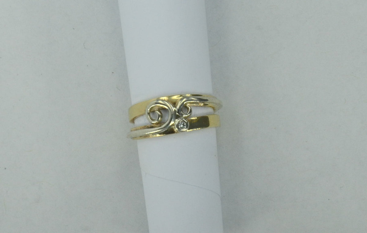 Organic Swirl Ring featuring 0.03ct Diamond